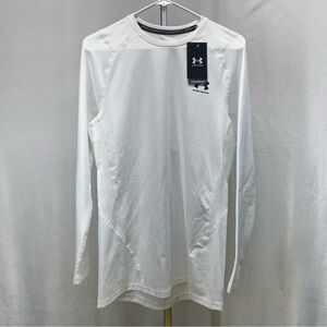 Under Armour Coldgear Men's Long Sleeve White Fitted Tee Medium